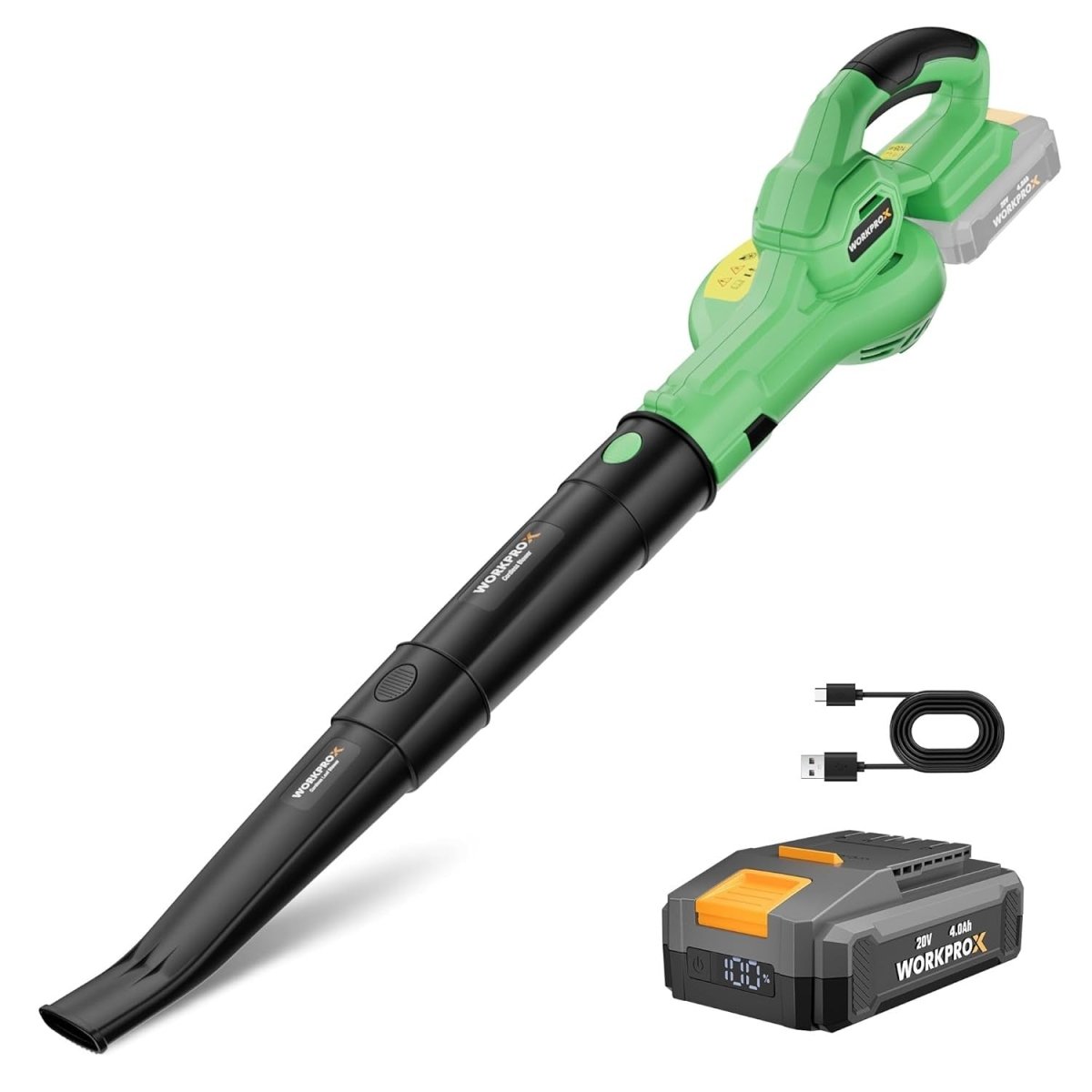 20V Cordless Leaf Blower Electric Garden Yard Patio Cleaner 4000mAh - Kwikley