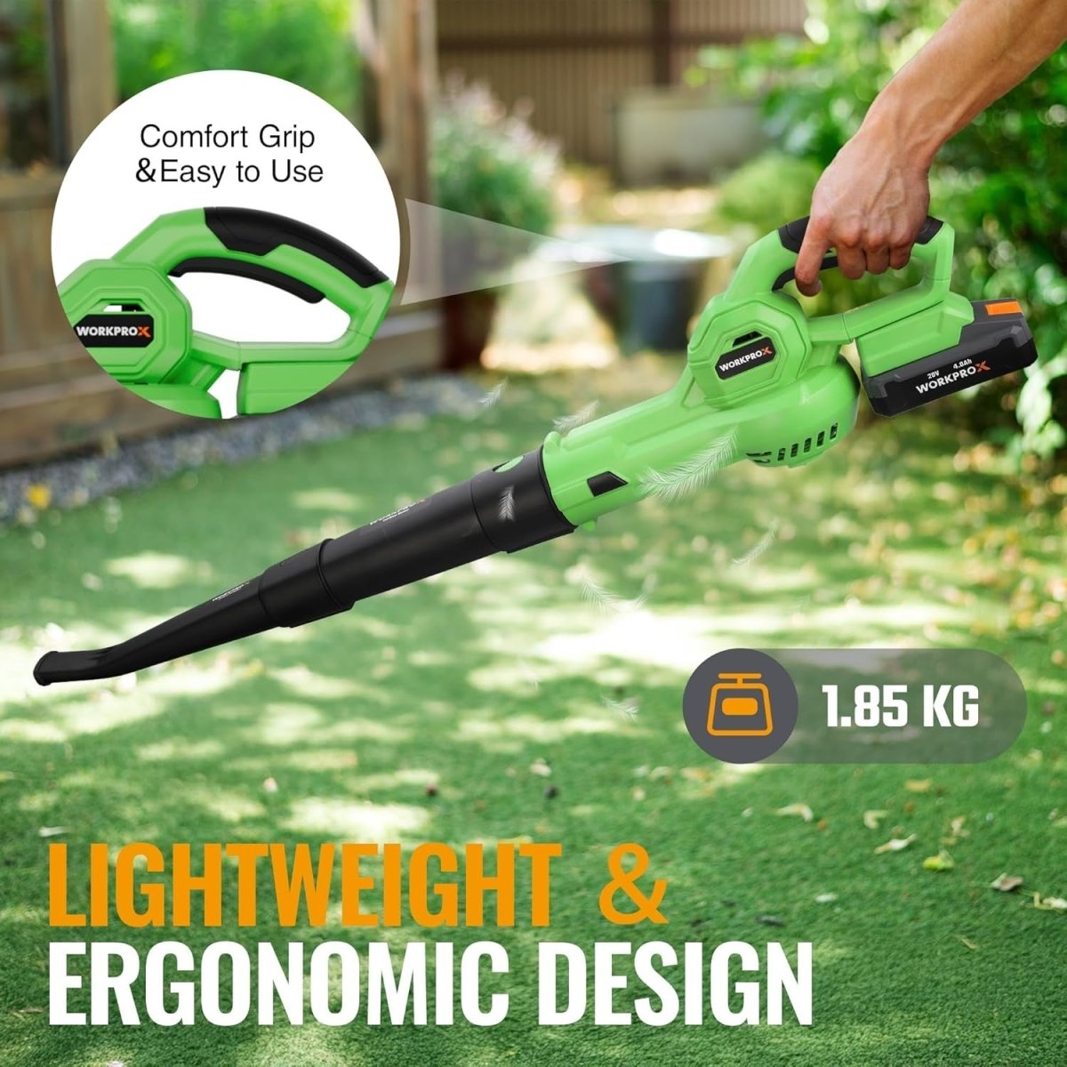 20V Cordless Leaf Blower Electric Garden Yard Patio Cleaner 4000mAh