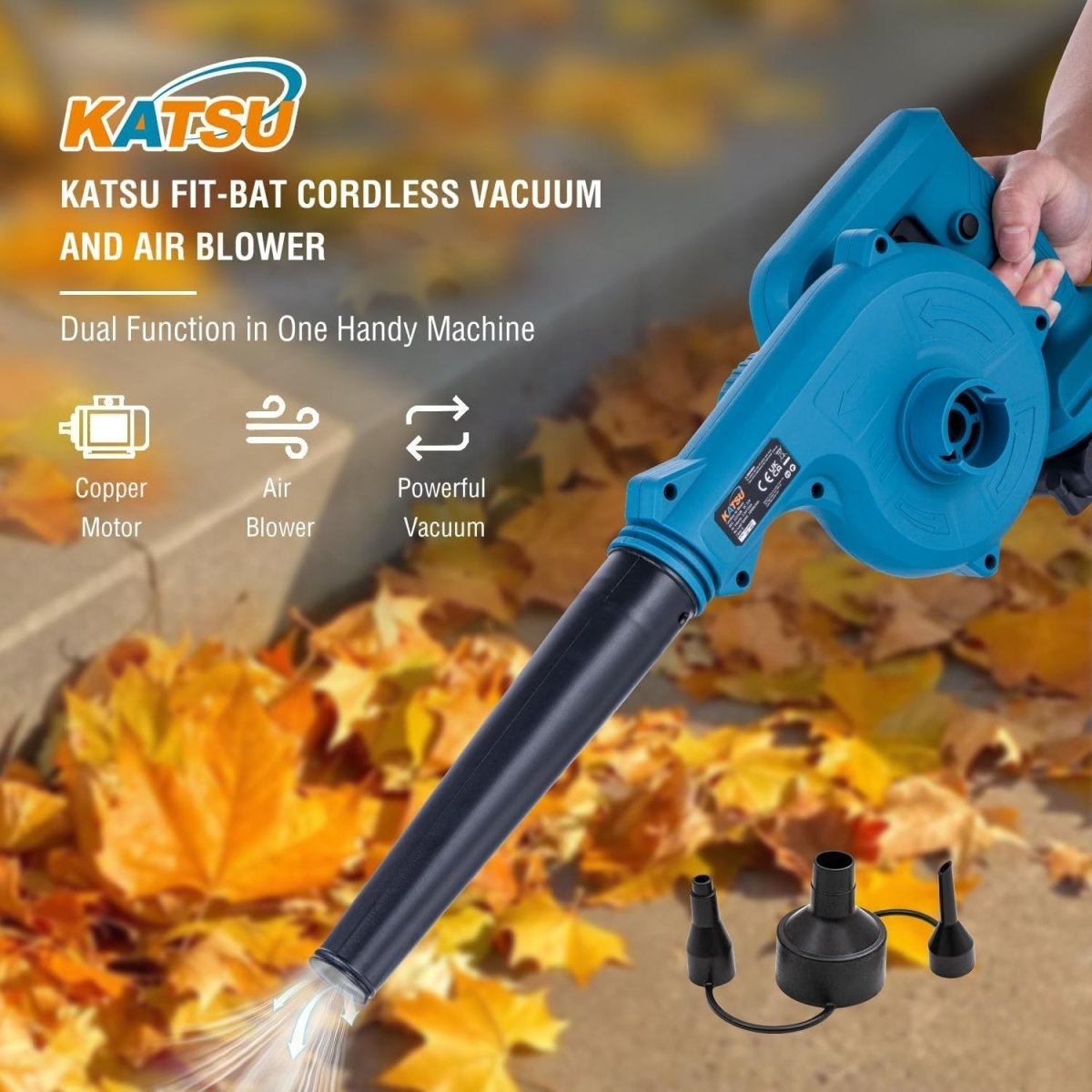 21V Cordless Leaf Blower Handheld Dust Cleaner Garden Car Corners