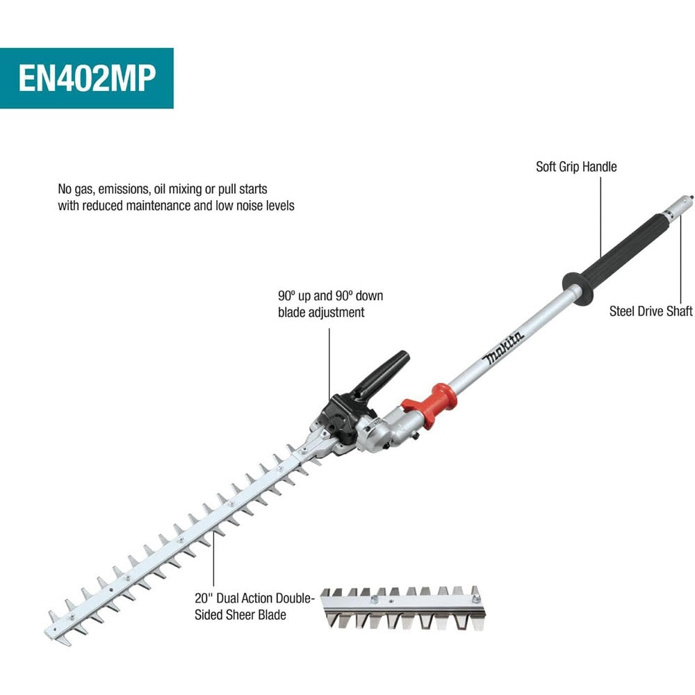 Makita XUX02SM1X6 18V LXT Brushless Couple Shaft Power Head Kit w/ String Trimmer, Pole Saw, Art. Hedge Trimmer & Blower Attachments (4.0Ah)