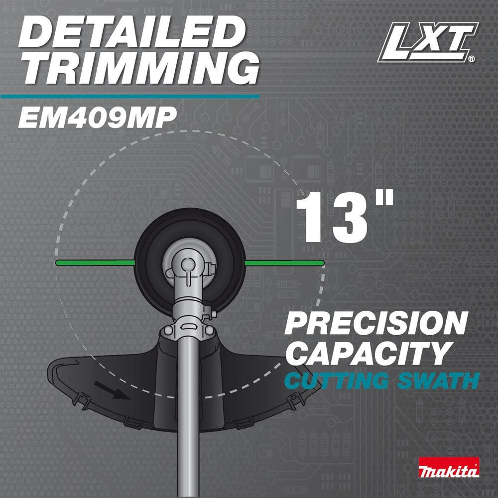 Makita XUX02SM1X6 18V LXT Brushless Couple Shaft Power Head Kit w/ String Trimmer, Pole Saw, Art. Hedge Trimmer & Blower Attachments (4.0Ah)