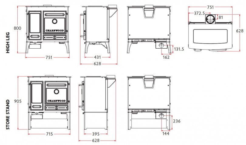Charnwood Haven Wood Burning Ecodesign Range Cooker