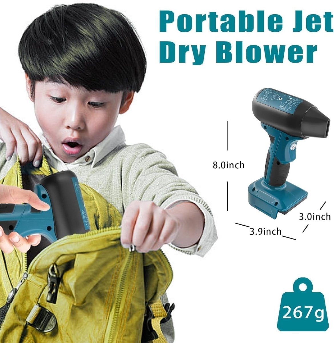 Cordless Leaf Blower 130000RPM Handheld Air Duster 4 Speed Portable Cleaner