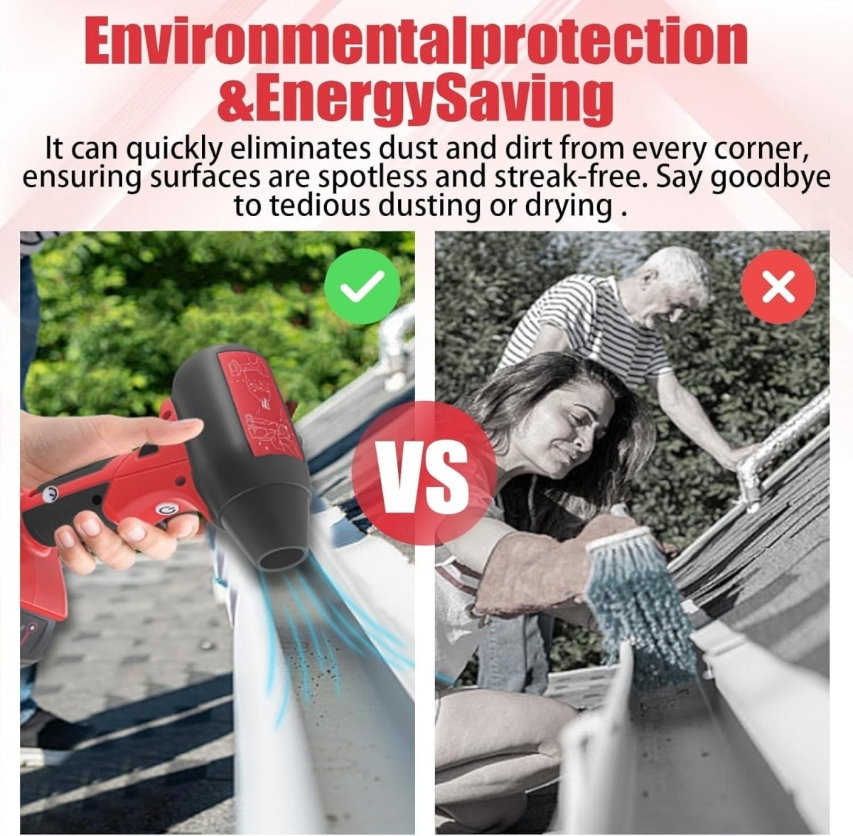 Cordless Leaf Blower 130000RPM Handheld Duster 4 Speed Portable