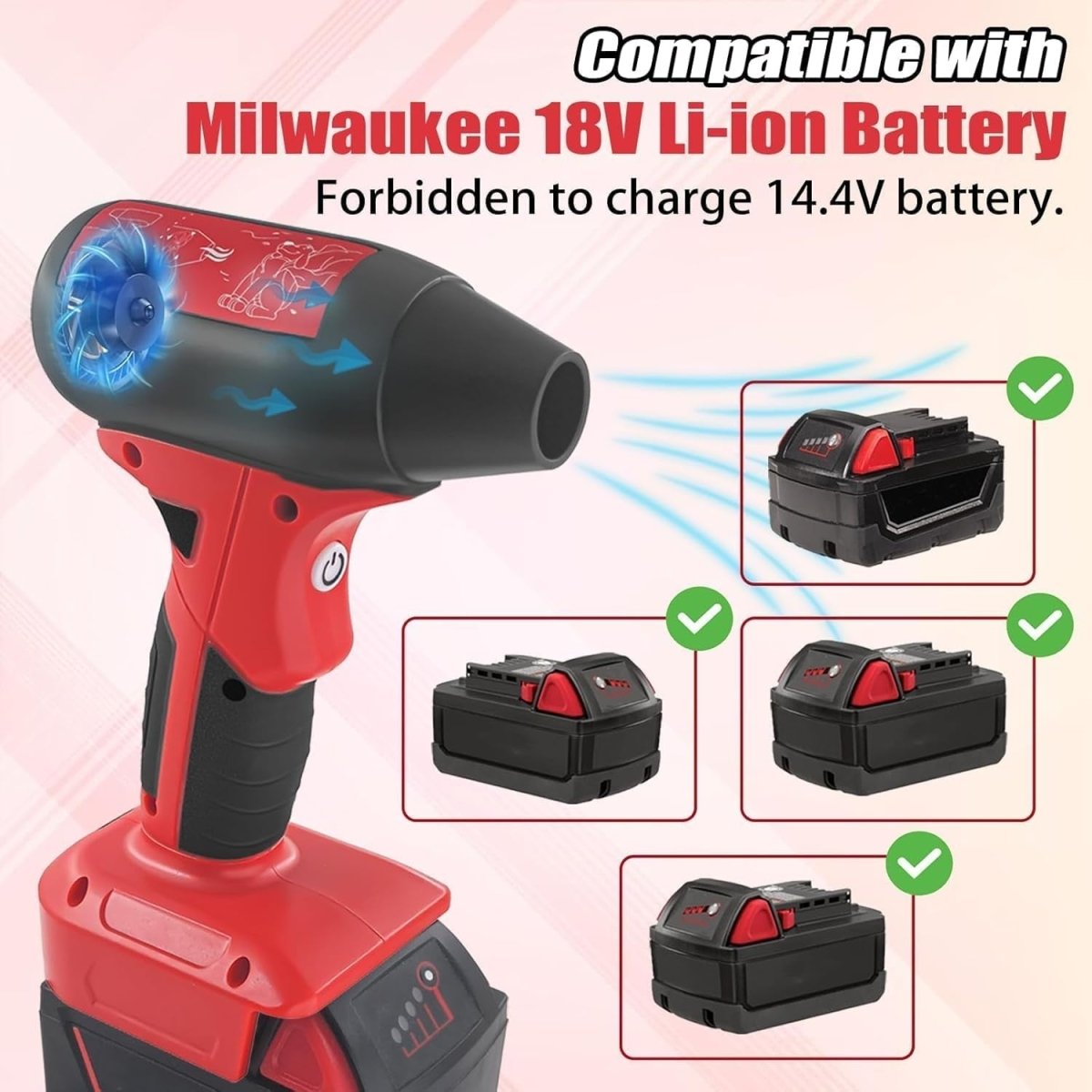 Cordless Leaf Blower 130000RPM Handheld Duster 4 Speed Portable