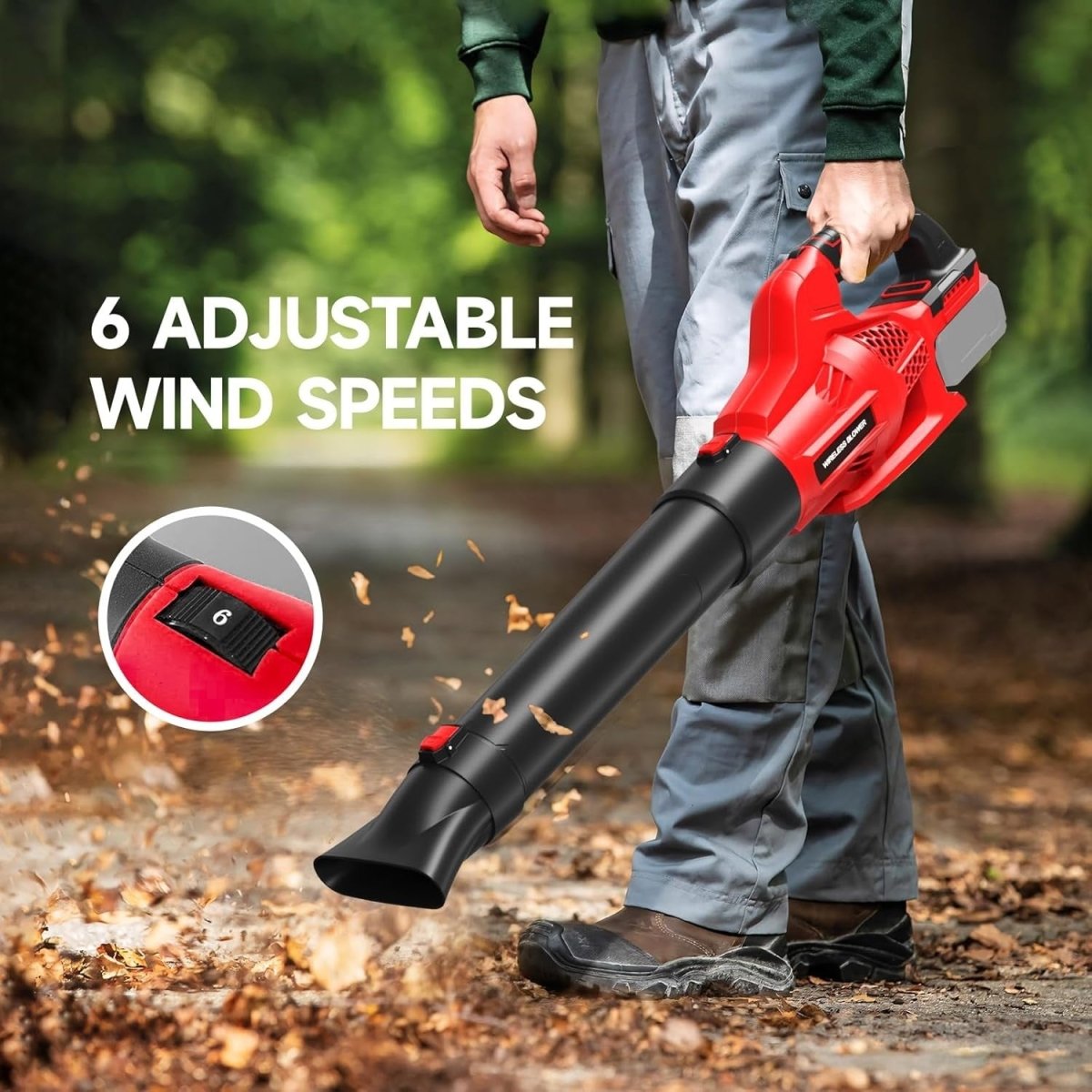 Cordless Leaf Blower 18V 500CFM 150MPH Handheld Garden Cleaner Body Only