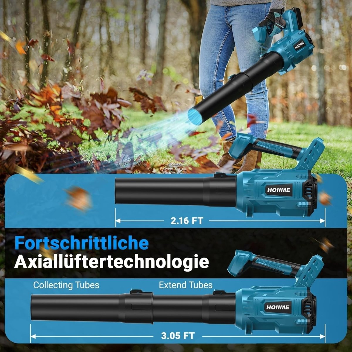 Cordless Leaf Blower 18V Turbo 6-Speed High Power Handheld Garden Cleaner