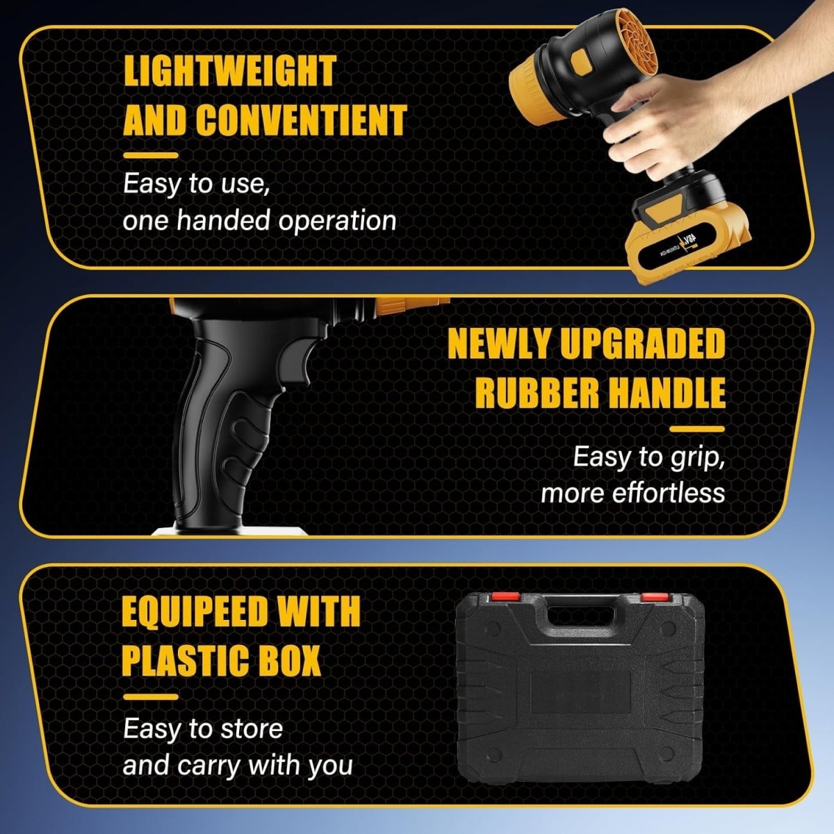 Cordless Leaf Blower 2 Batteries Brushless Turbo 34000RPM Handheld