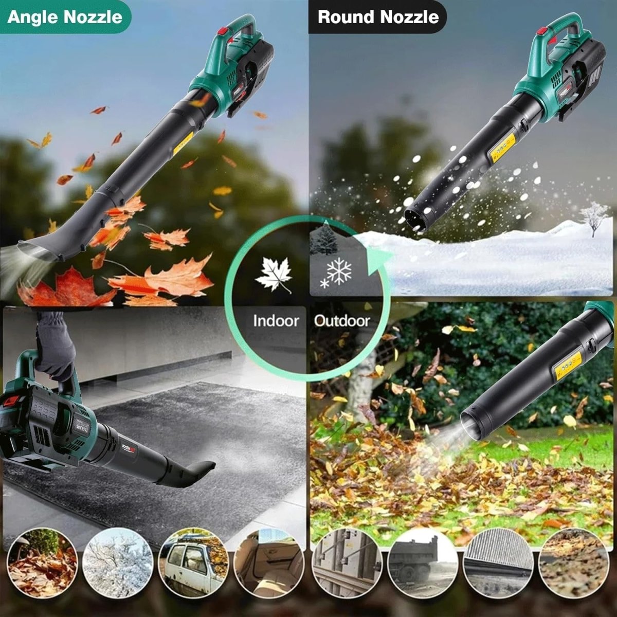 Cordless Leaf Blower 20V 4.0Ah Garden Cleaner 2 Speed High Power