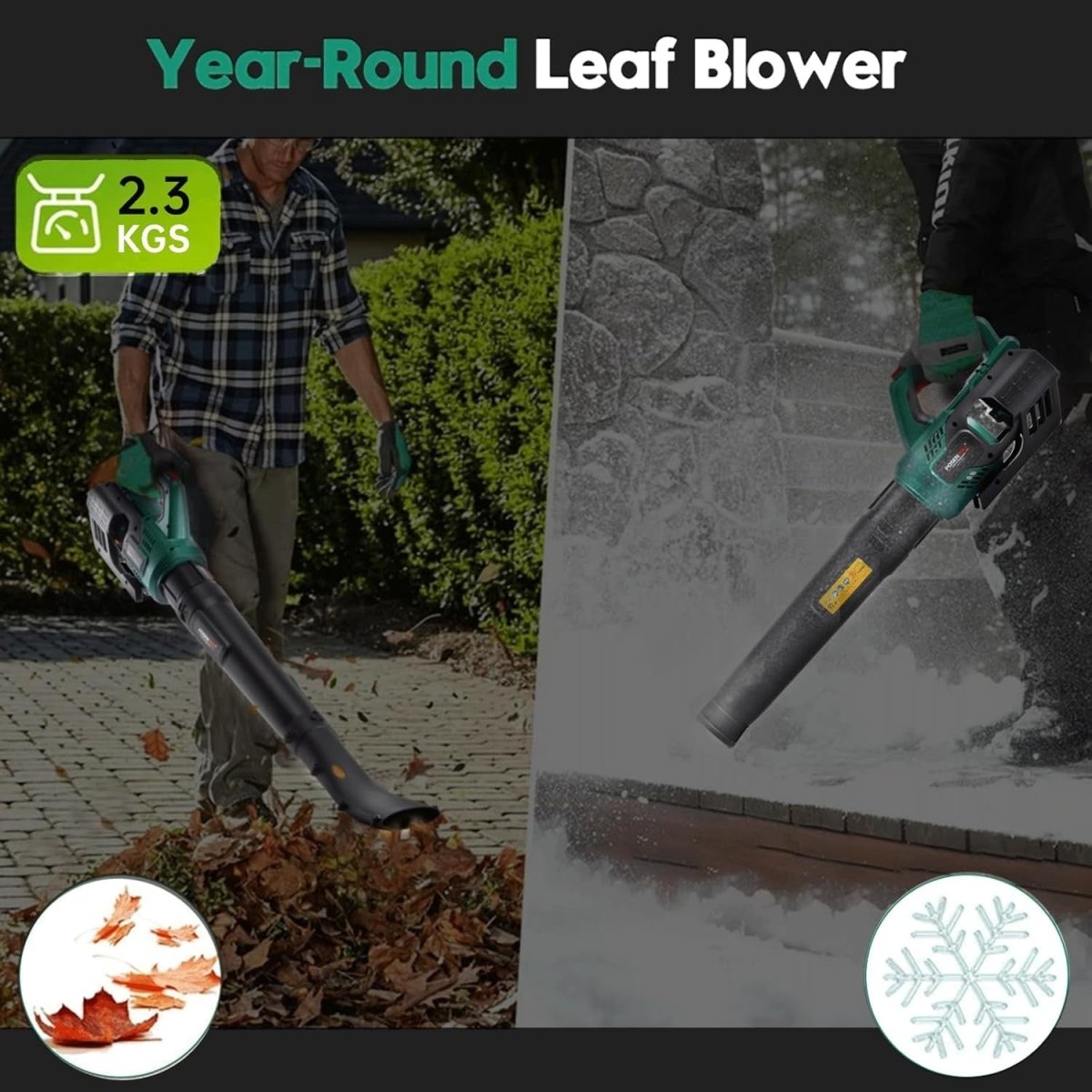 Cordless Leaf Blower 20V 4.0Ah Garden Cleaner 2 Speed High Power