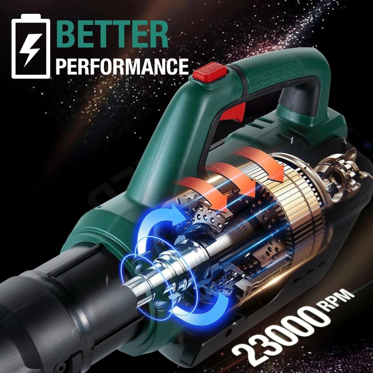 Cordless Leaf Blower 20V 4.0Ah Garden Cleaner 2 Speed High Power