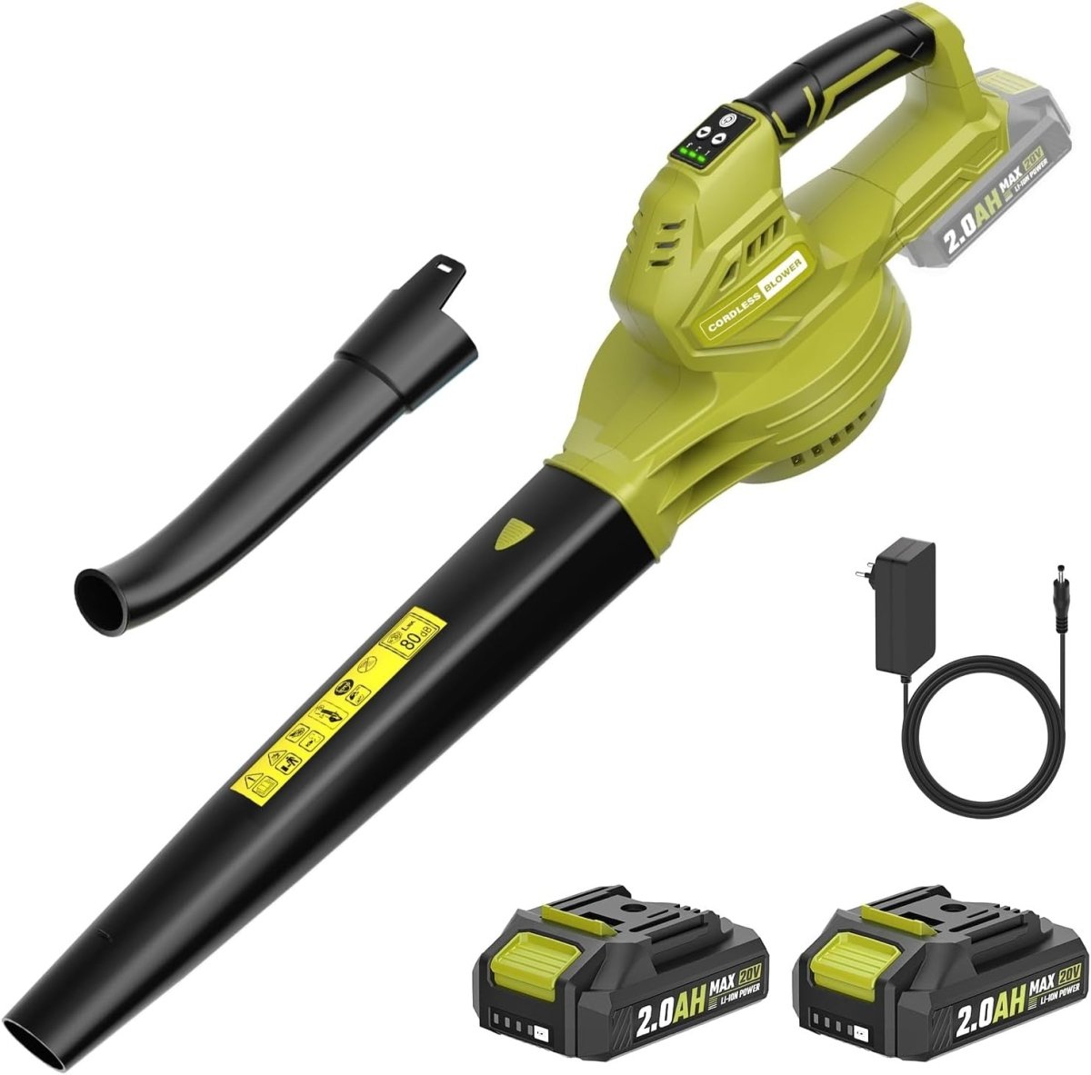 Cordless Leaf Blower 20V Batteries 3 Speed Lightweight Handheld - Kwikley