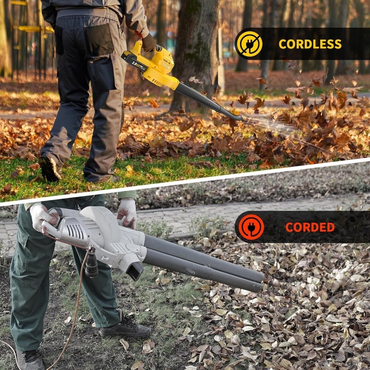 Cordless Leaf Blower 20V Dual Batteries 218CFM 3 Speed Lightweight Handheld