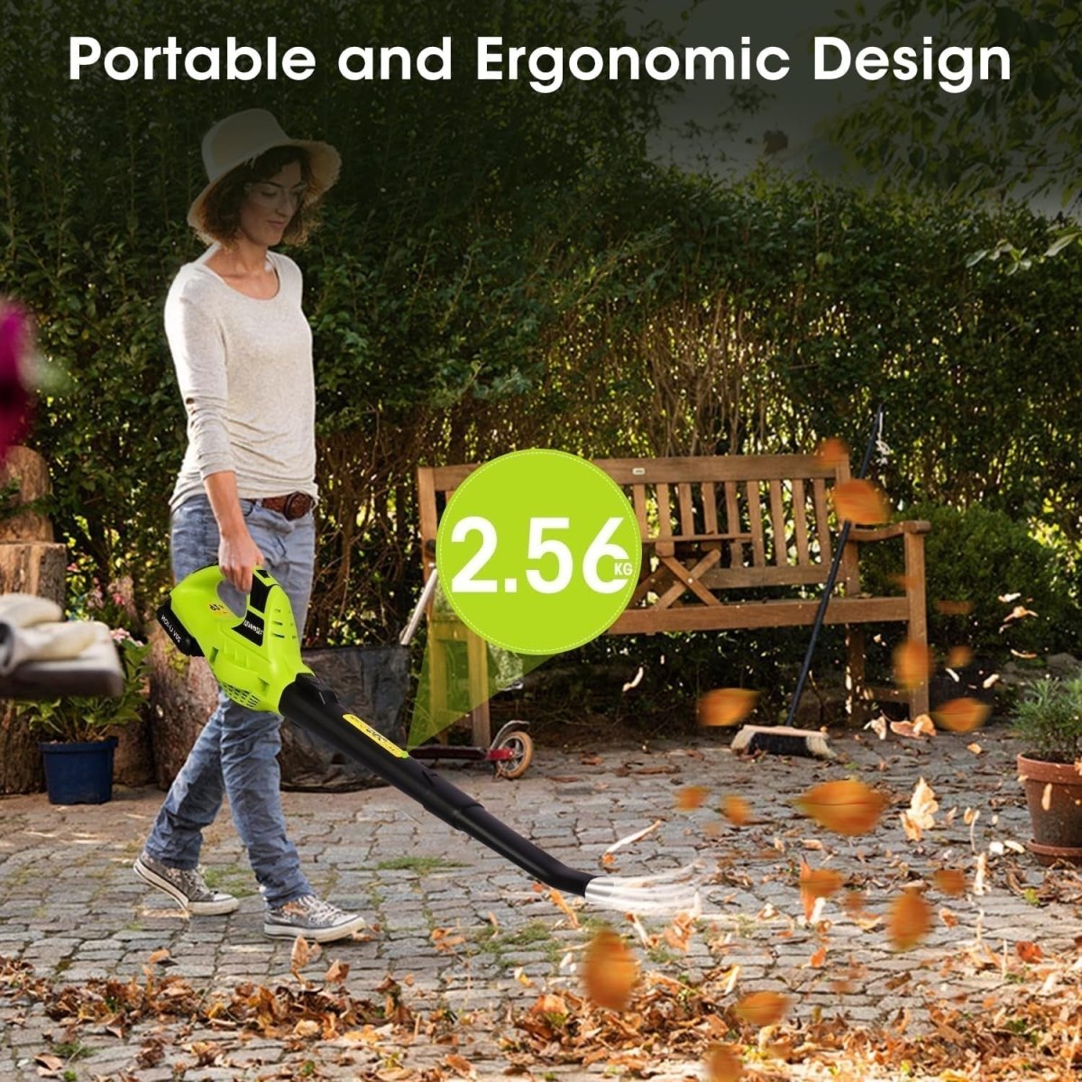 Cordless Leaf Blower 20V Dual Battery Lightweight Electric Garden Cleaner