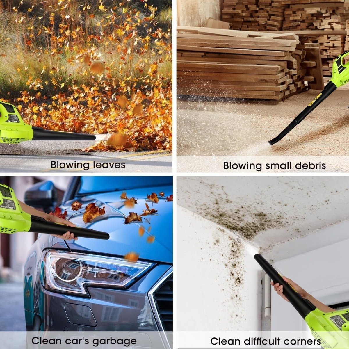 Cordless Leaf Blower 20V Dual Battery Lightweight Electric Garden Cleaner
