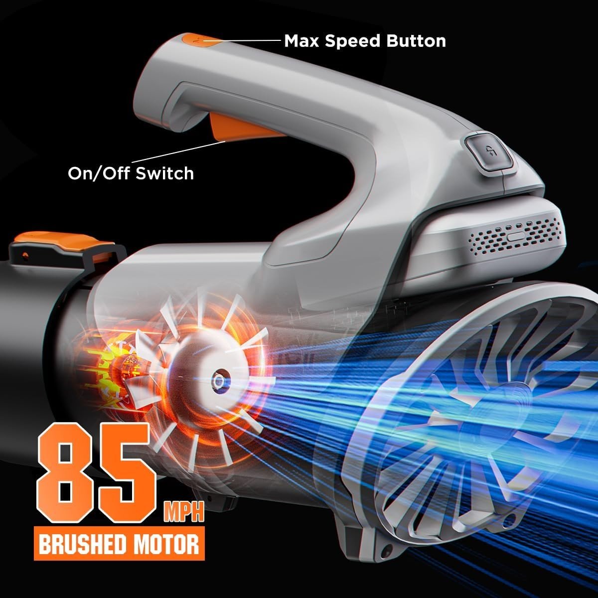 Cordless Leaf Blower 20V High Power Lightweight Electric Garden Cleaner