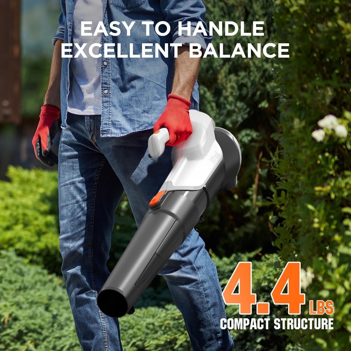 Cordless Leaf Blower 20V High Power Lightweight Electric Garden Cleaner