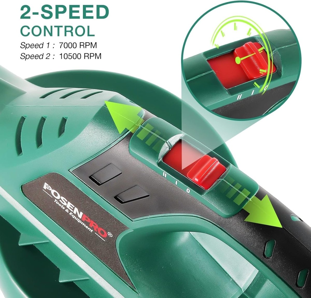 Cordless Leaf Blower 20V Lightweight Garden Cleaner 2 Speed with Battery
