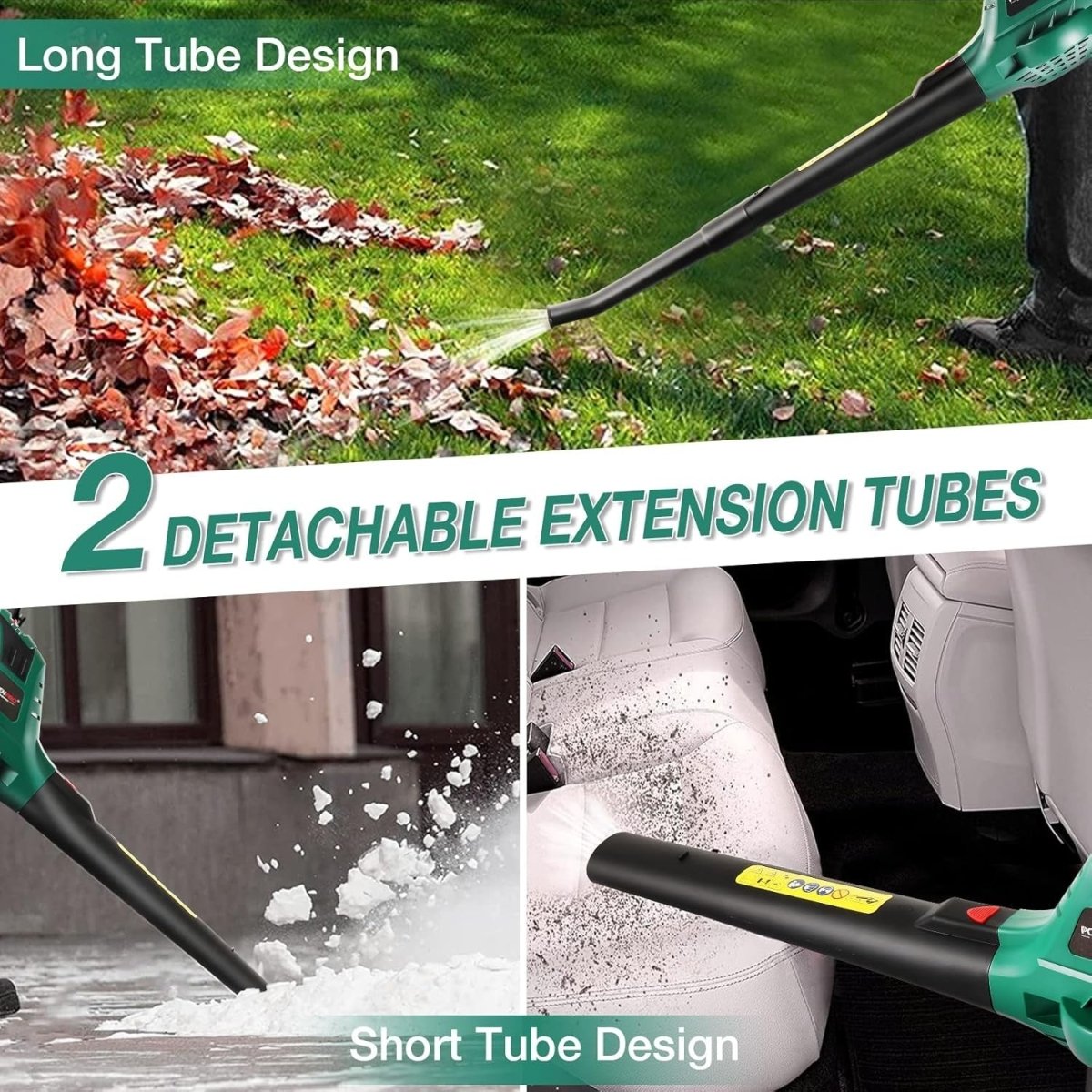 Cordless Leaf Blower 20V Lightweight Garden Cleaner 2 Speed with Battery