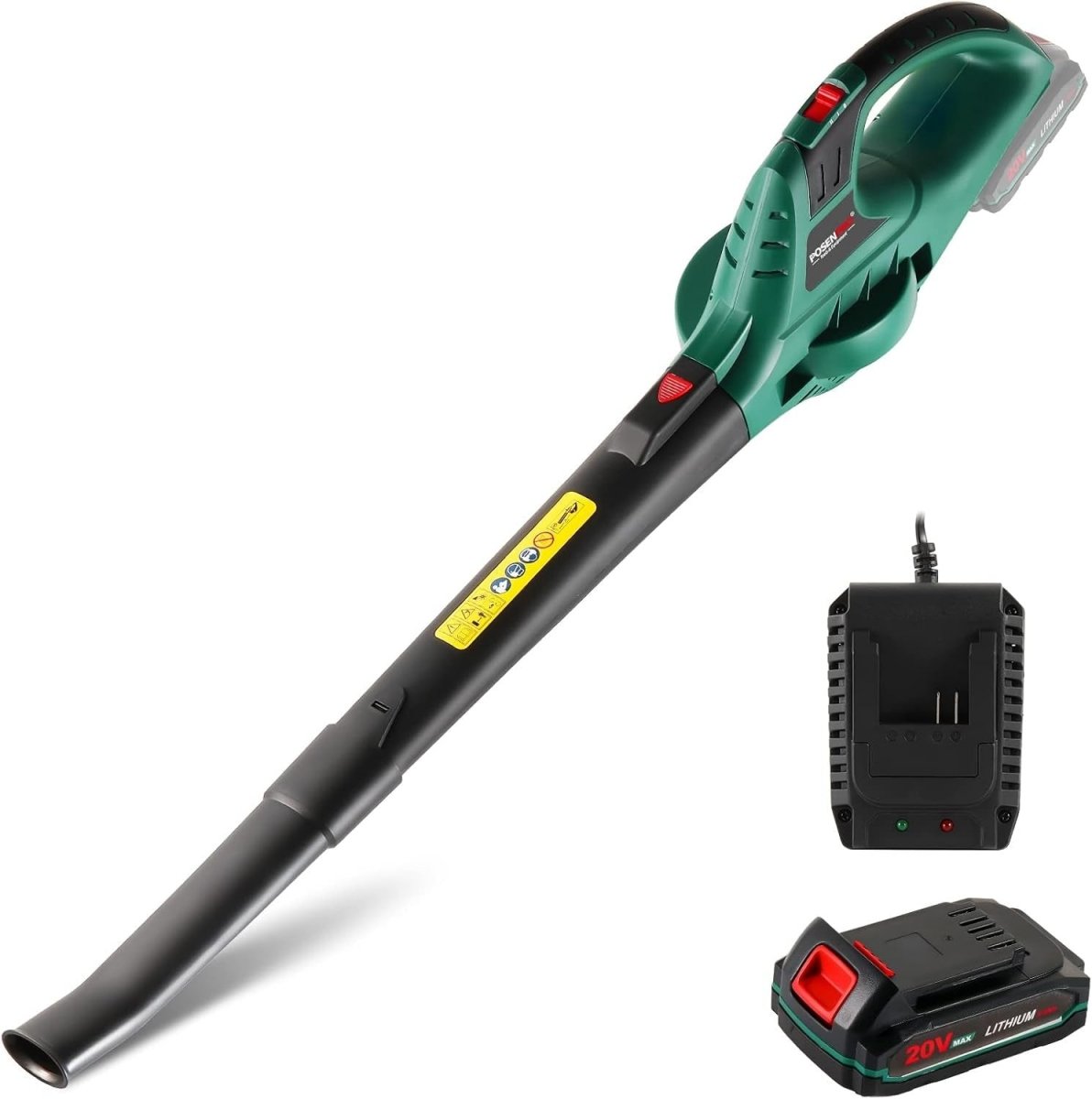 Cordless Leaf Blower 20V Lightweight Garden Cleaner 2 Speed with Battery - Kwikley