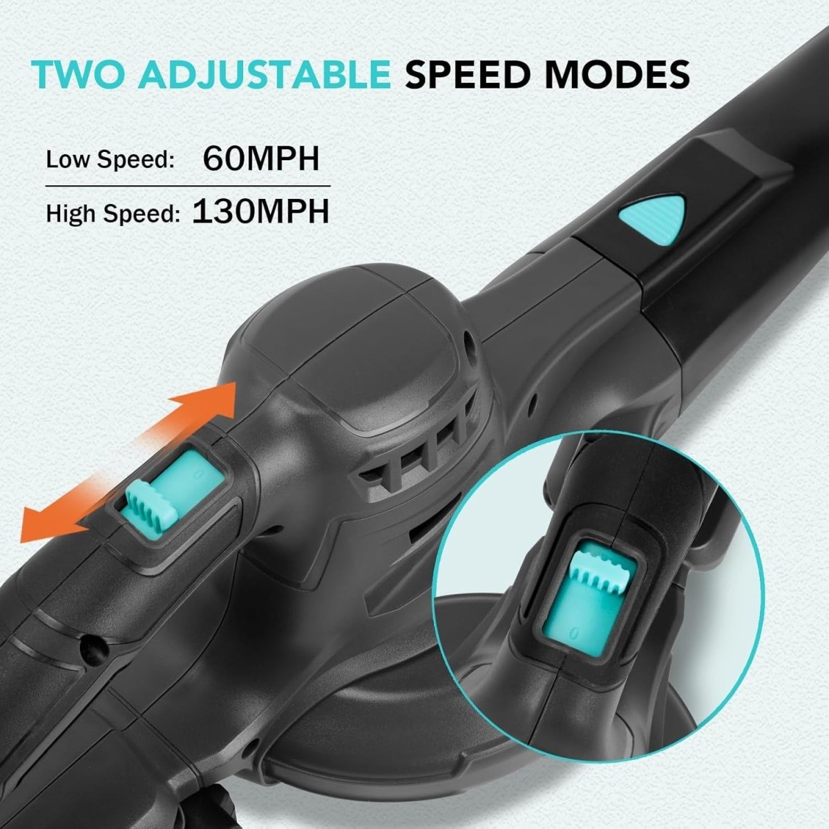 Cordless Leaf Blower 20V Lightweight Garden Patio Driveway Kit Dual Battery