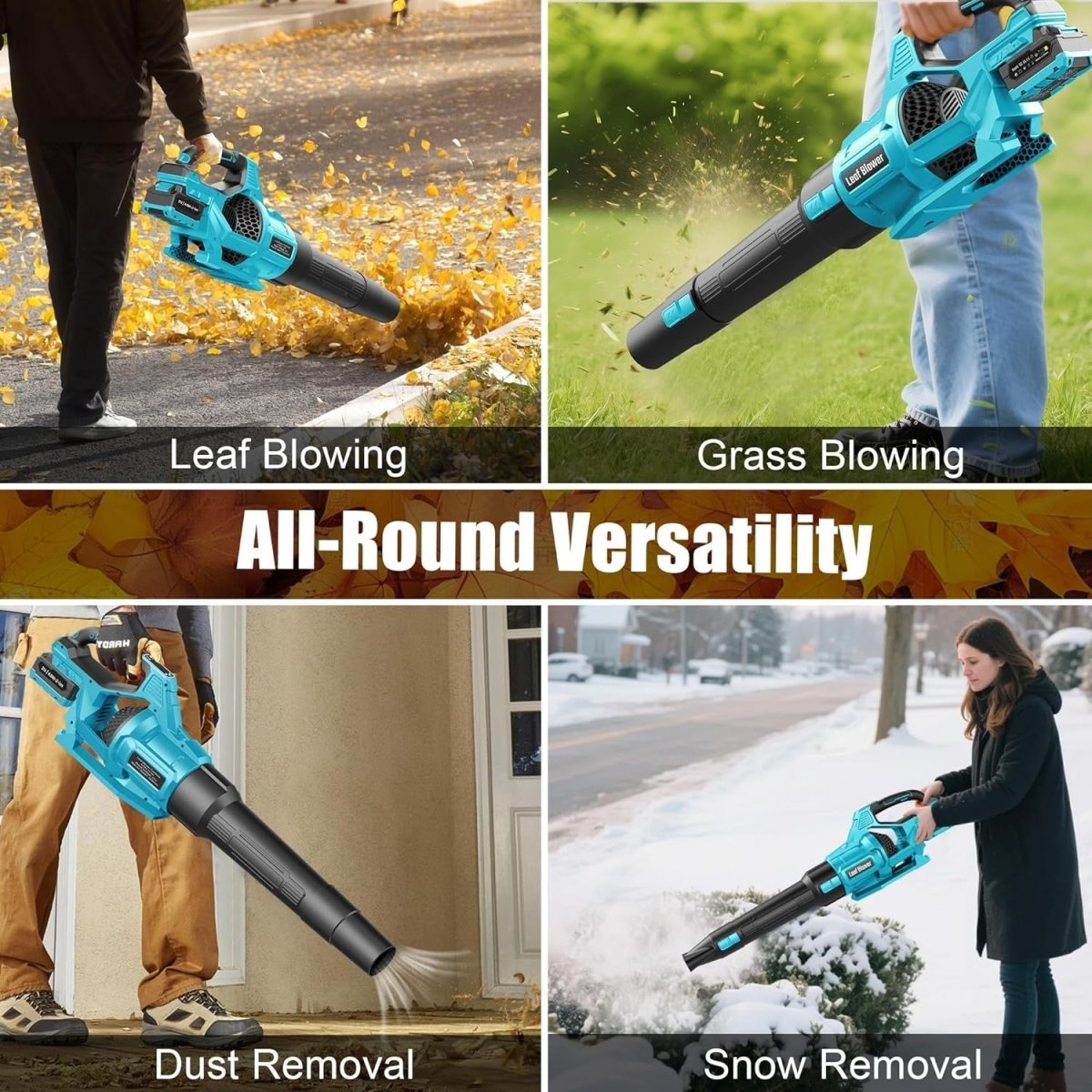 Cordless Leaf Blower 21V 4000mAh Battery 3 Speed Garden Lawn Cleaner