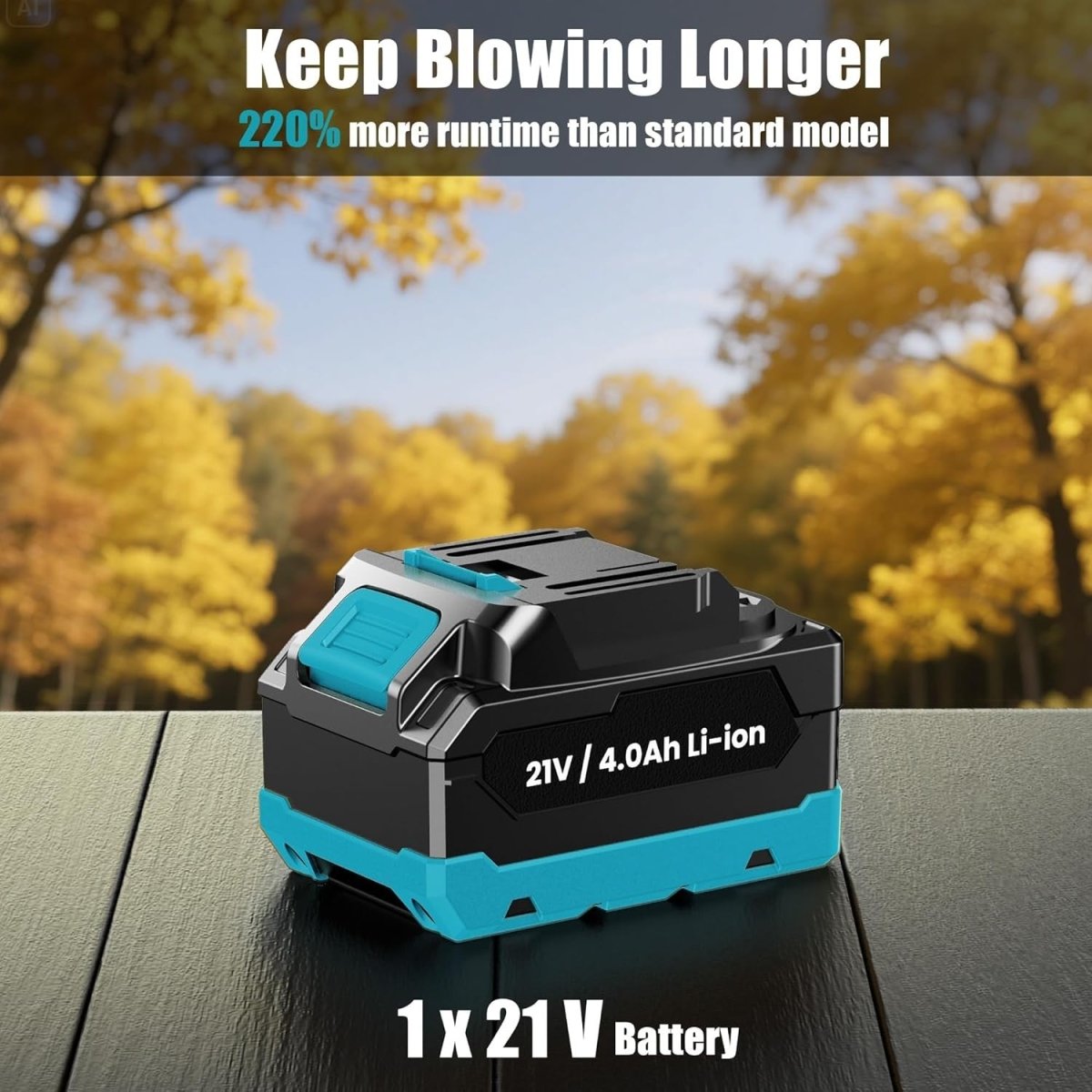 Cordless Leaf Blower 21V 4000mAh Battery 3 Speed Garden Lawn Cleaner