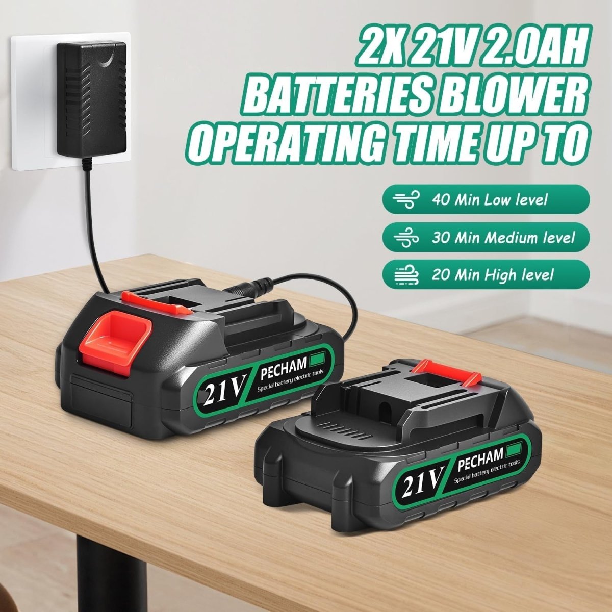 Cordless Leaf Blower 21V 4000mAh Collapsible 520CFM 180MPH