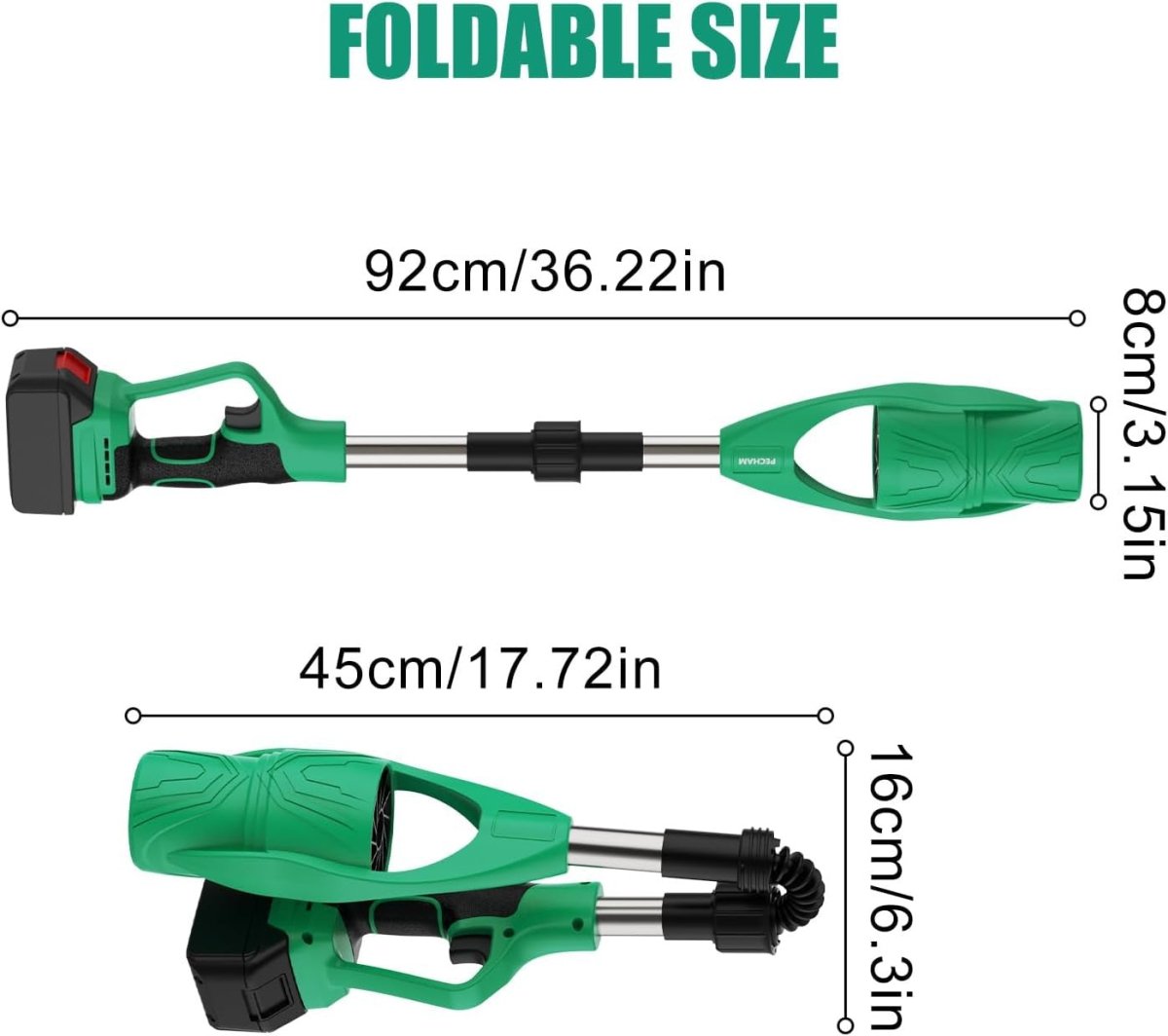 Cordless Leaf Blower 21V 4000mAh Collapsible 520CFM 180MPH