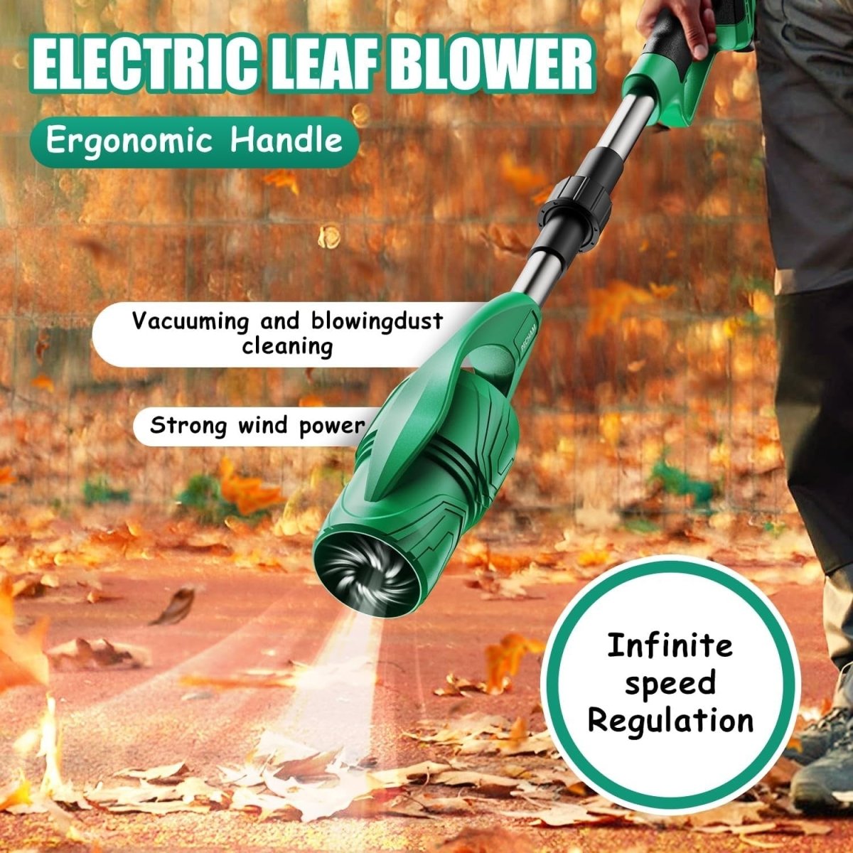 Cordless Leaf Blower 21V 4000mAh Collapsible 520CFM 180MPH