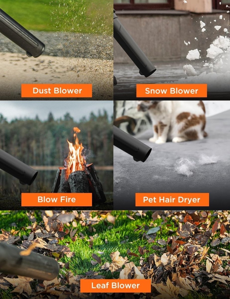 Cordless Leaf Blower 40V Brushless Turbo High Power Dual Battery Garden
