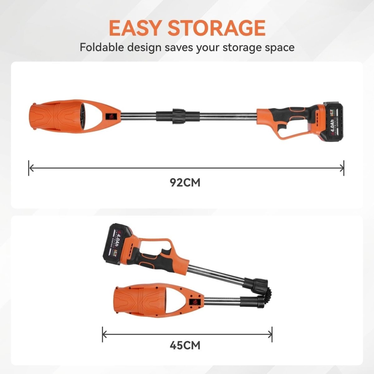 Cordless Leaf Blower Folding Electric 52m/s Lightweight Battery Garden Cleaner