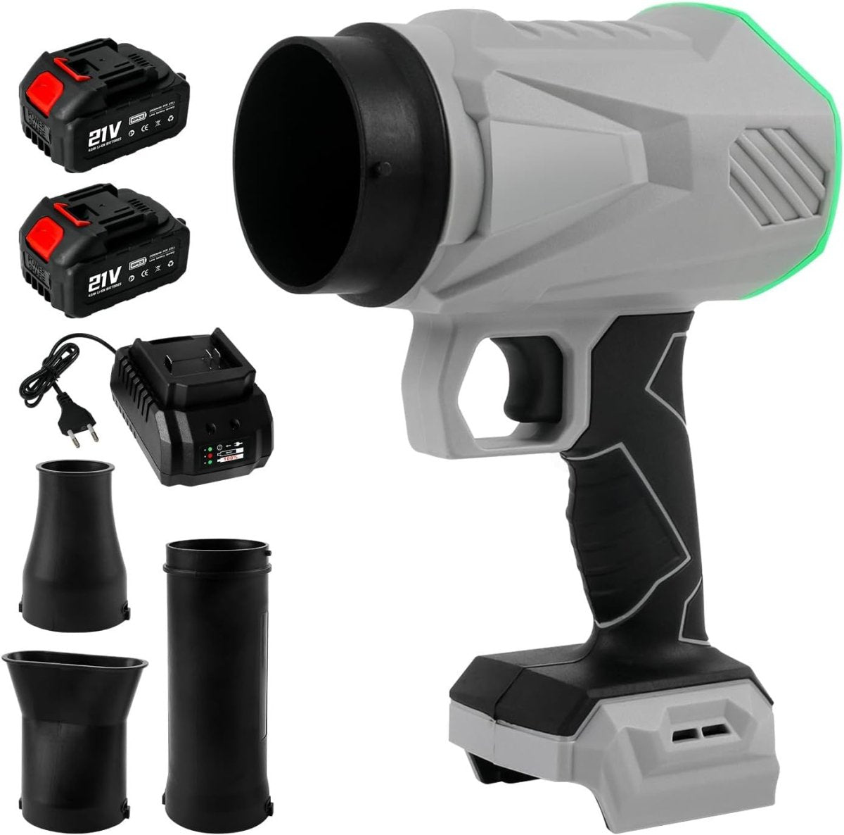 Cordless Leaf Blower Turbine Air 500000RPM Dual Battery Variable Speed - Kwikley