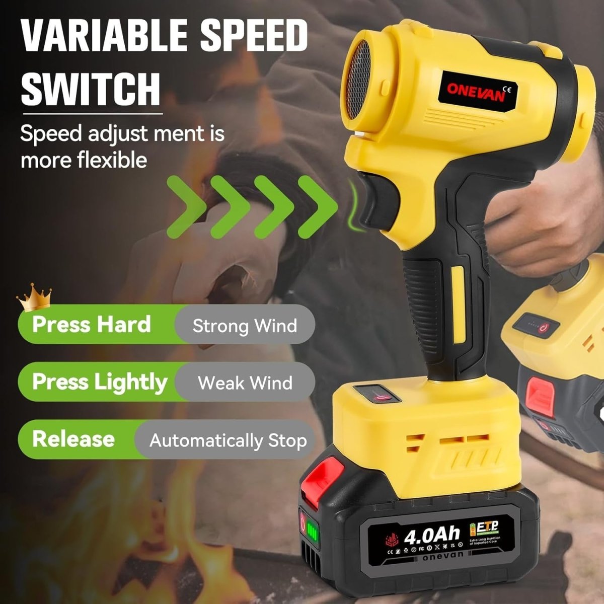 Cordless Leaf Blower Turbo Jet 1500W Brushless Dual Battery Garden Cleaner
