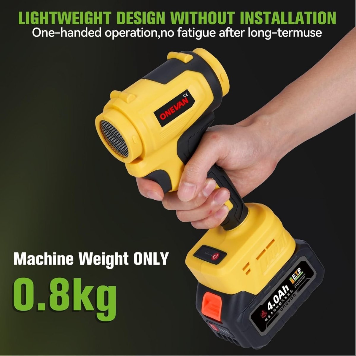 Cordless Leaf Blower Turbo Jet 1500W Brushless Dual Battery Garden Cleaner