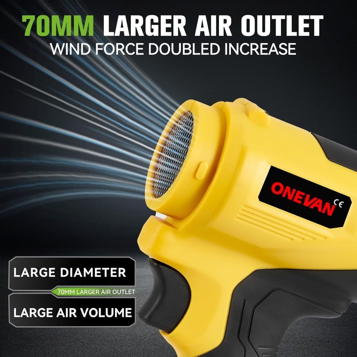 Cordless Leaf Blower Turbo Jet 1500W Brushless Dual Battery Garden Cleaner