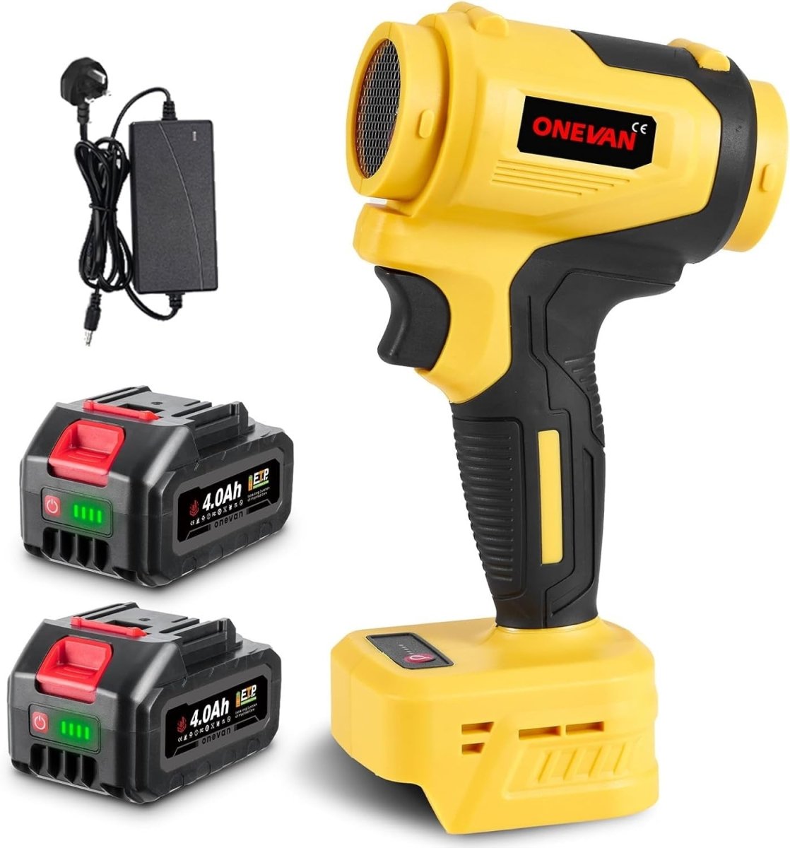 Cordless Leaf Blower Turbo Jet 1500W Brushless Dual Battery Garden Cleaner - Kwikley
