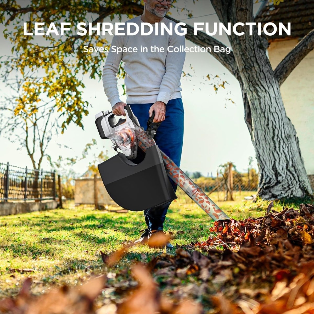 Cordless Leaf Blower Vacuum 2-in-1 High Power 78m/s 45L Bag Dual Battery