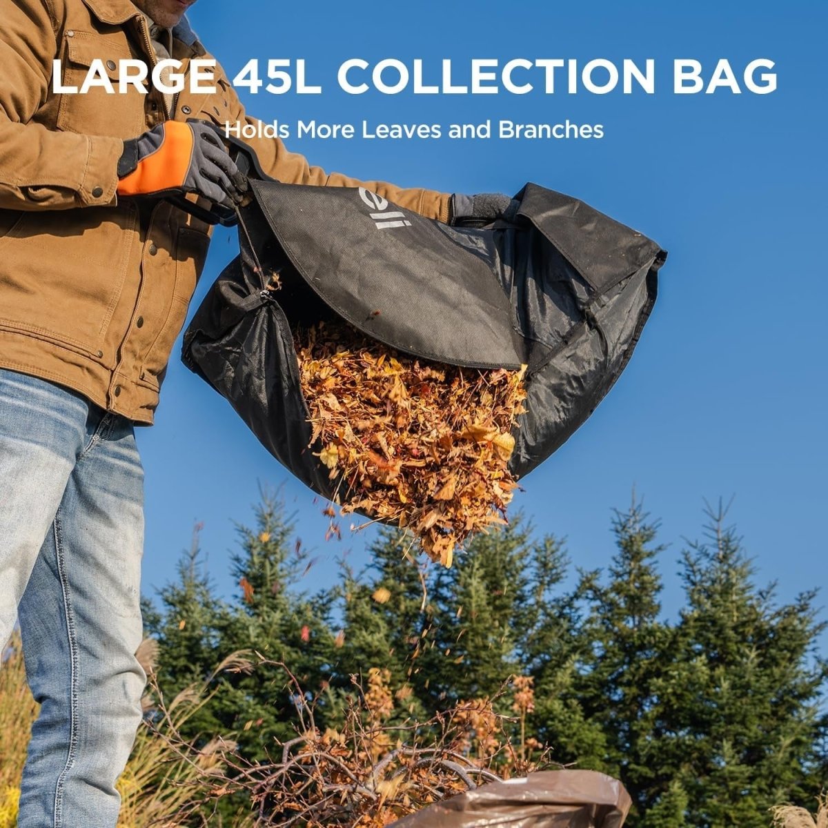 Cordless Leaf Blower Vacuum 2-in-1 High Power 78m/s 45L Bag Dual Battery