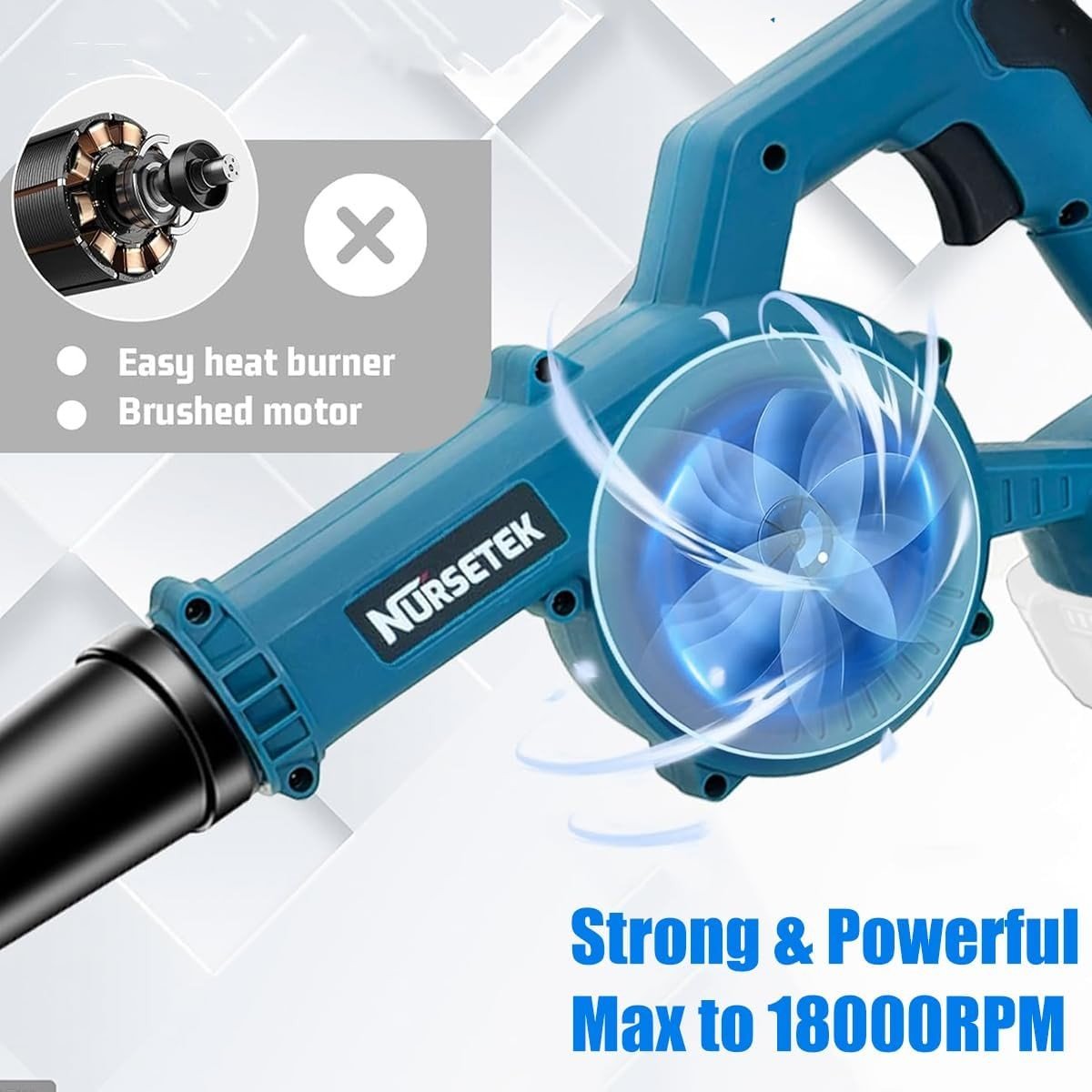 Cordless Leaf Blower Vacuum 2-in-1 with 2 Batteries Lightweight Garden Cleaner