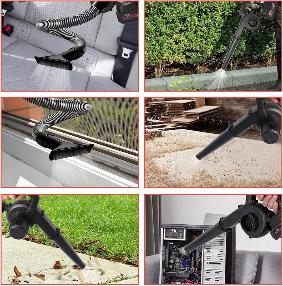 Cordless Leaf Blower Vacuum Mini Handheld Car Garden Air Cleaner