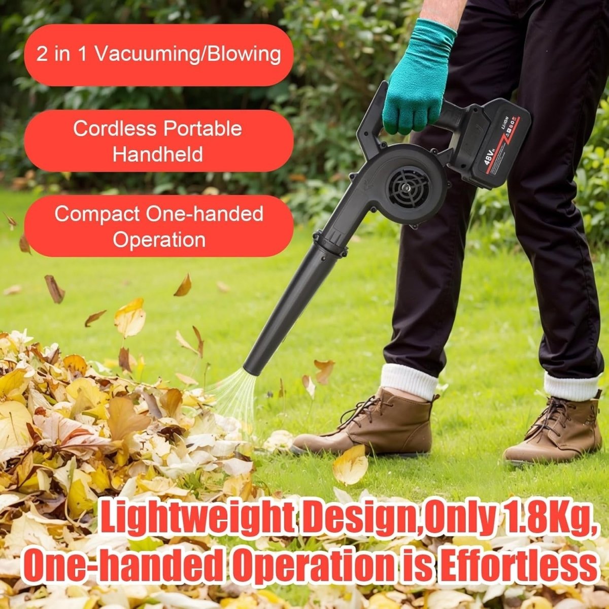 Cordless Leaf Blower Vacuum Mini Handheld Car Garden Air Cleaner