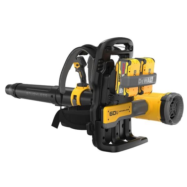 DEWALT FLEXVOLT 60V MAX 855 CFM 160 MPH Cordless Battery Powered Backpack Blower with (2) 5.0 Ah Batteries and Chargers DCBL570Z2