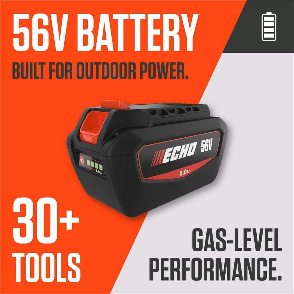 ECHO 56V 195 MPH 795 CFM Cordless Battery Backpack Blower w/Tube Throttle and (2) 5.0Ah Batteries and Dual Port Charger DPB-5800TD2-2