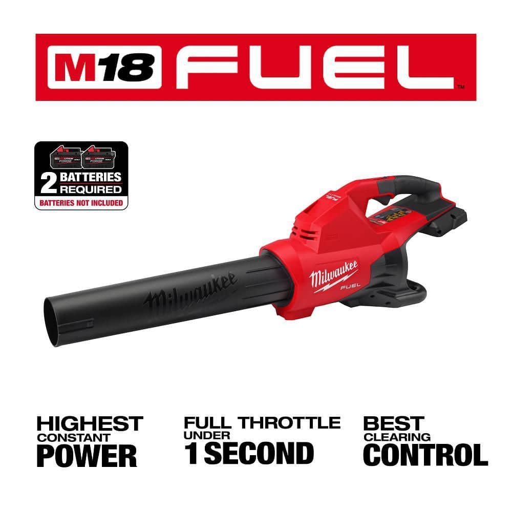 Milwaukee M18 FUEL Dual Battery 145 MPH 600 CFM 18V Brushless Cordless Blower w/ M18 14" Chainsaw Kit, M18 FORGE Starter Kit 2824-20-2826-21T-48-59-1881