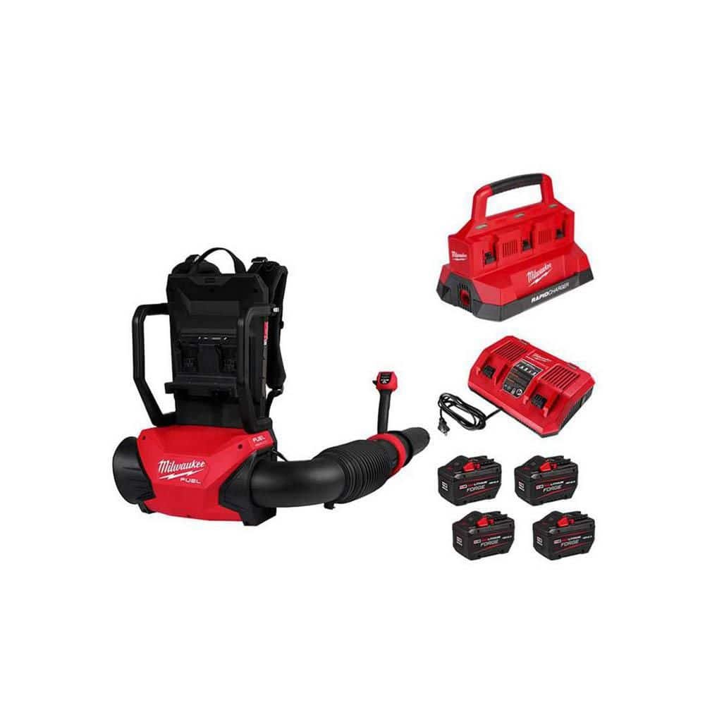 Milwaukee M18 FUEL 155 MPH 650 CFM 18V Brushless Cordless Battery Backpack Blower w/ (4) 12.0 Ah FORGE Batteries, PACKOUT Charger 3009-22HD-48-59-1842F
