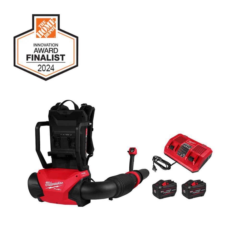 Milwaukee M18 FUEL 155 MPH 650 CFM 18V Brushless Cordless Battery Backpack Blower w/ (2) 12.0 Ah FORGE Batteries, Charger 3009-22HD