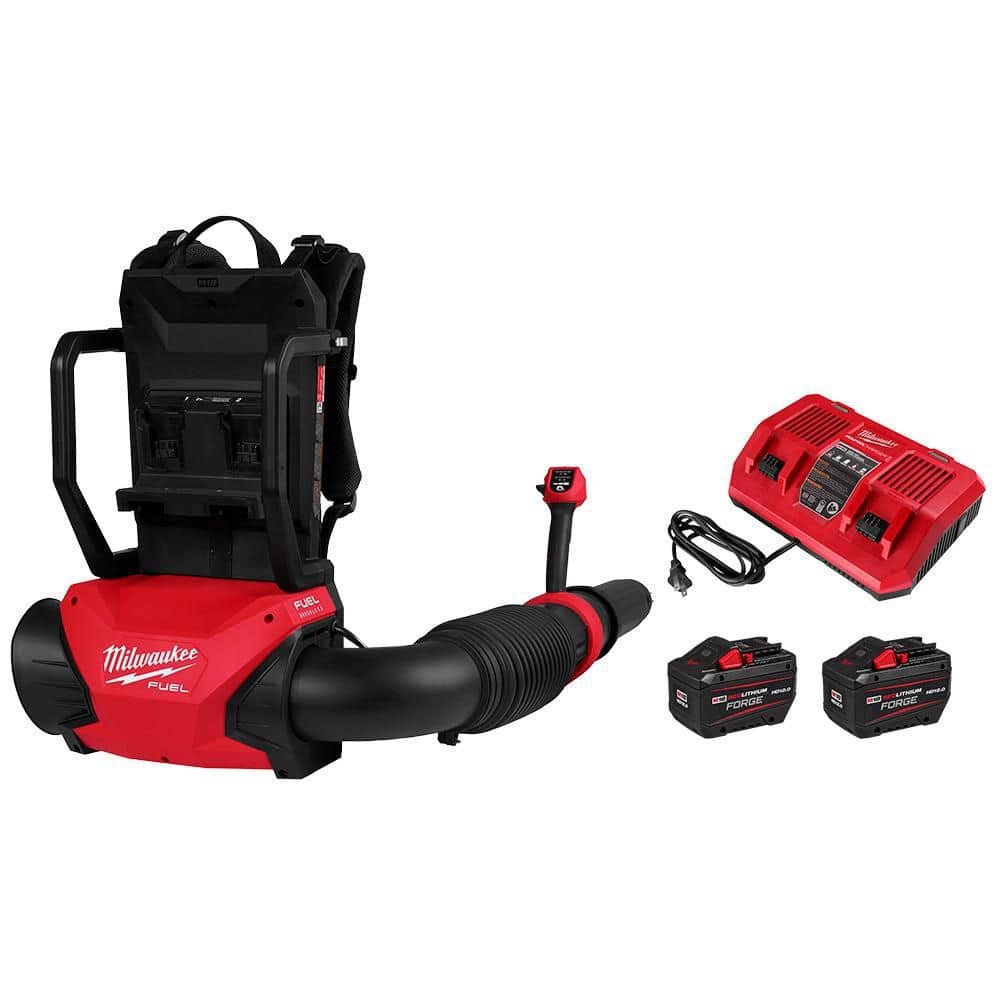 Milwaukee M18 FUEL 155 MPH 650 CFM 18V Brushless Cordless Battery Backpack Blower w/ (2) 12.0 Ah FORGE Batteries, Charger 3009-22HD