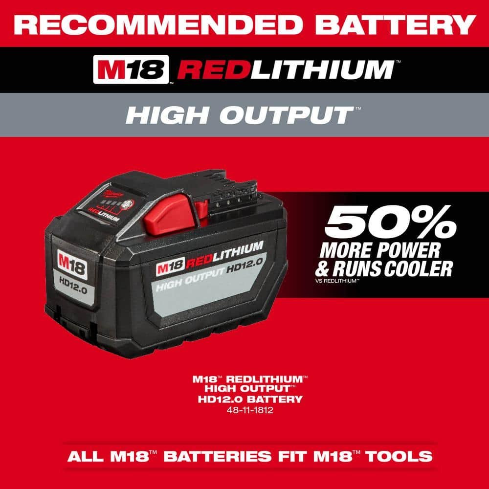Milwaukee M18 FUEL 155 MPH 650 CFM 18V Brushless Cordless Dual Battery Backpack Blower Kit w/(4) 12.0 Ah Batteries, (2) Chargers 3009-24HD