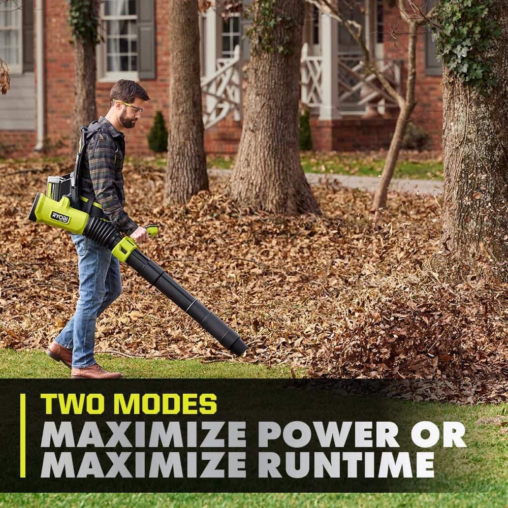 RYOBI 40V HP Brushless Whisper Series 180 MPH 850 CFM Cordless Battery Backpack Leaf Blower with 8.0 Ah Battery and Charger RY40HPLB02K